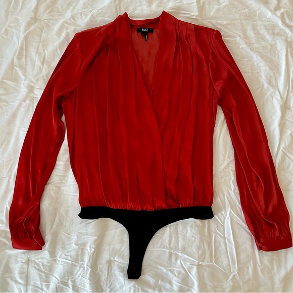 PAIGE Sevilla Bodysuit in Tulip Red - Size L - Picture 5 of 15